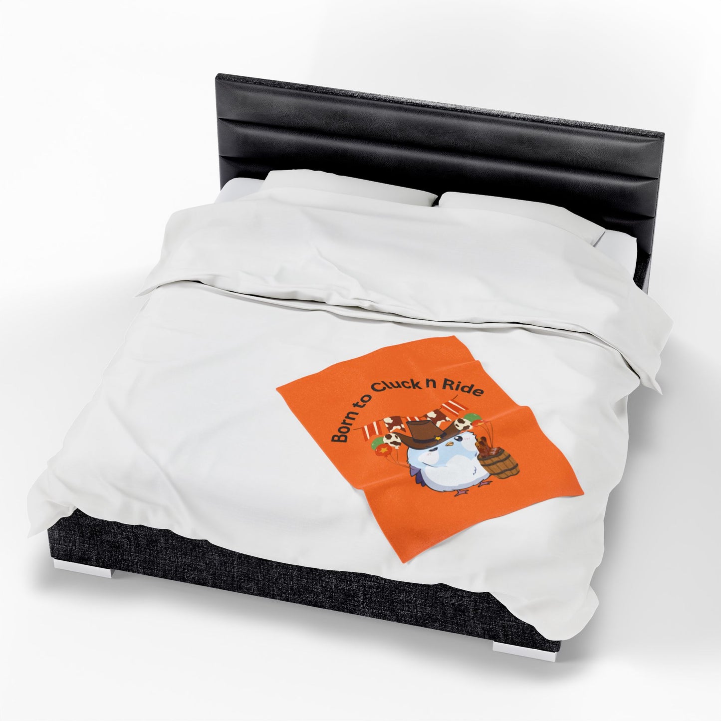 Plush Blanket - Born to Cluck n Ride Cowboy Chicken