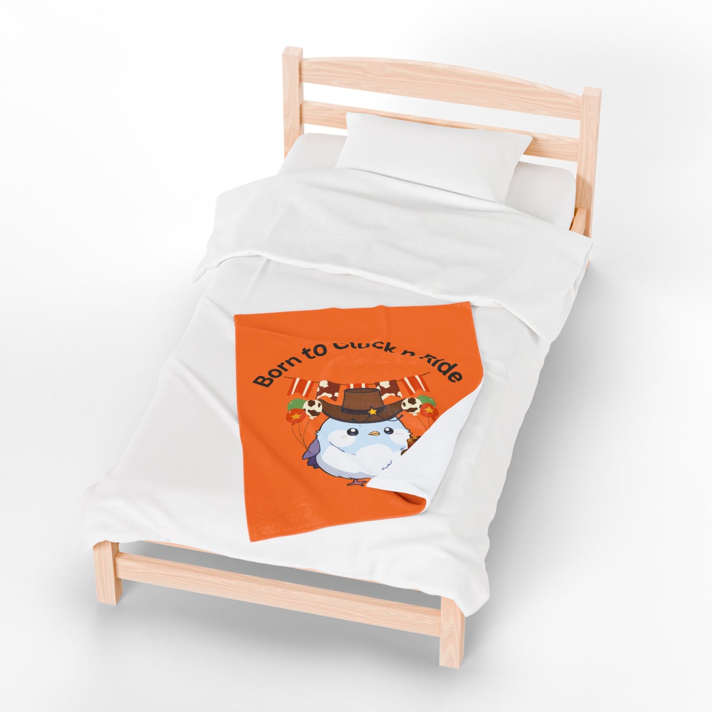 Plush Blanket - Born to Cluck n Ride Cowboy Chicken