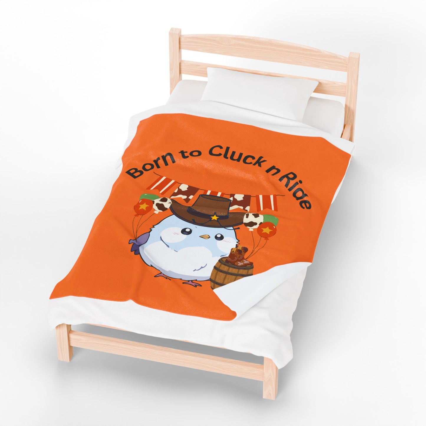 Plush Blanket - Born to Cluck n Ride Cowboy Chicken